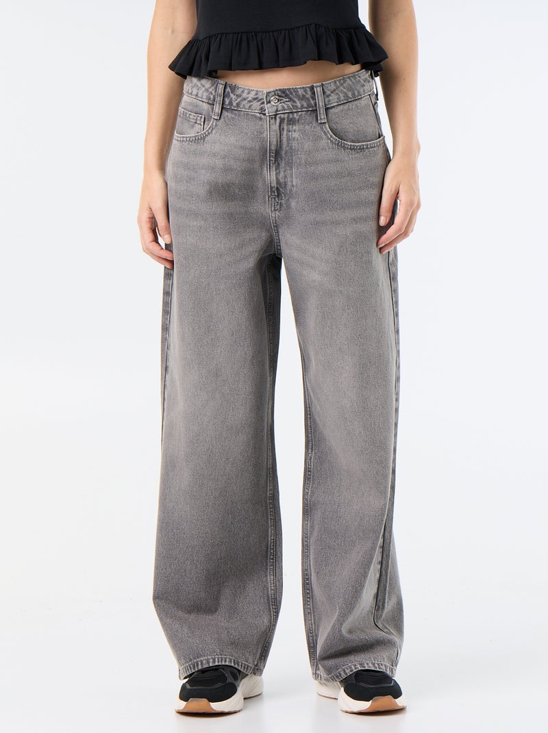 Pantaloni denim baggy Grigio - Kiabi