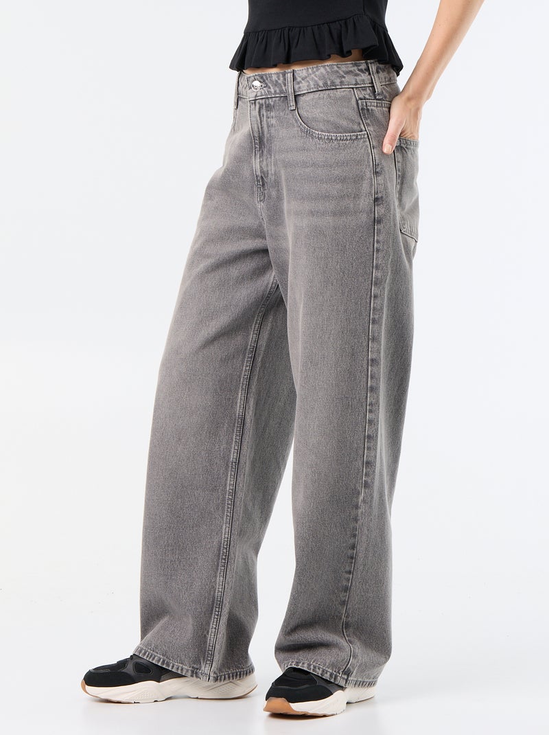 Pantaloni denim baggy Grigio - Kiabi