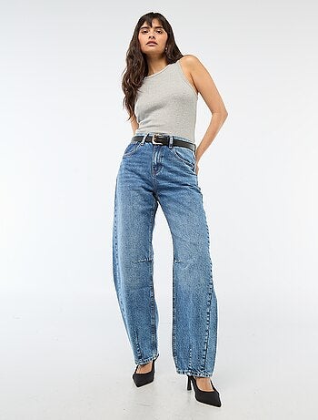 Pantaloni denim balloon in cotone