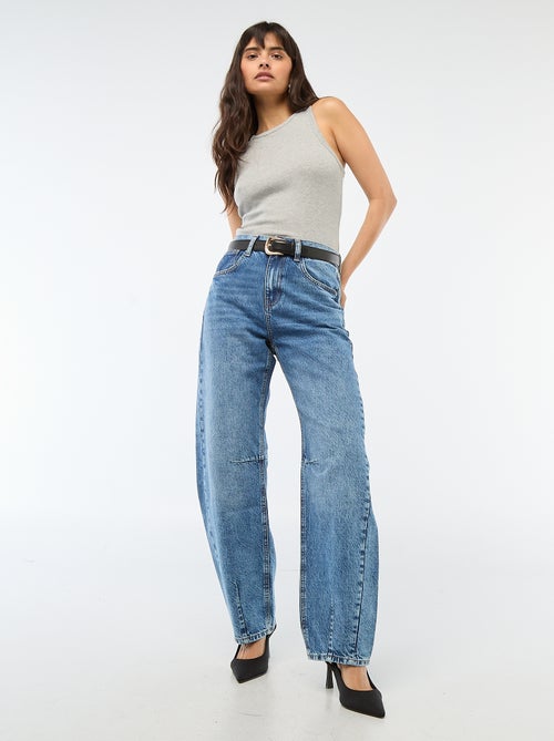 Pantaloni denim balloon in cotone - Kiabi