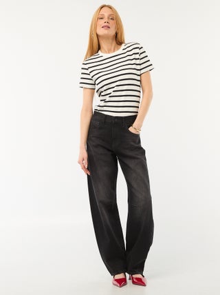 Pantaloni denim balloon in cotone