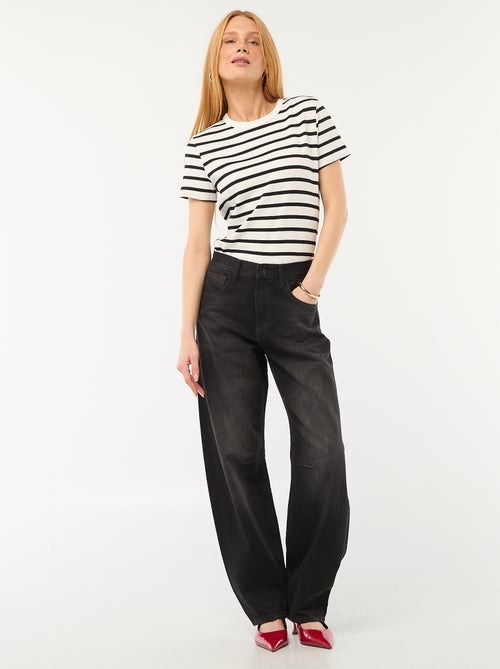 Pantaloni denim balloon in cotone - Kiabi