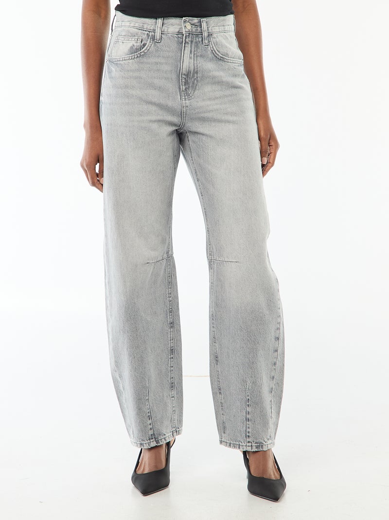 Pantaloni denim balloon in cotone Grigio - Kiabi