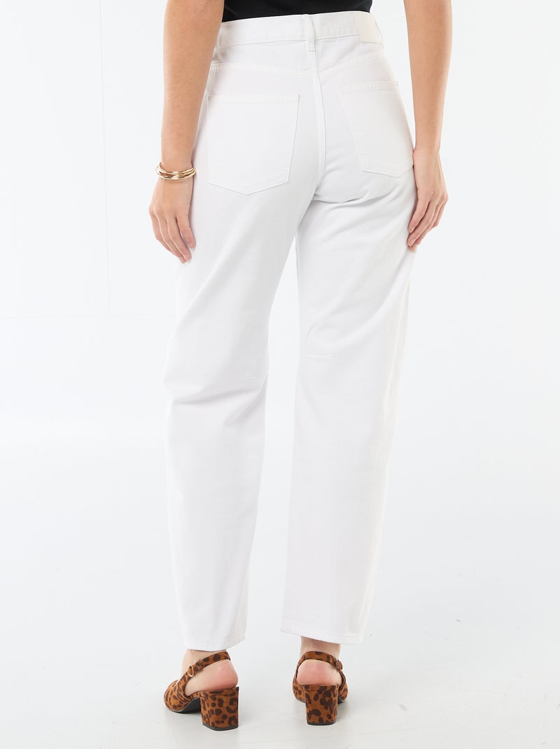 Pantaloni denim barrel in cotone Bianco - Kiabi