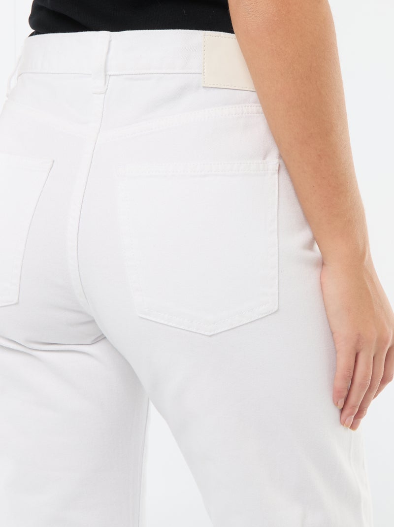 Pantaloni denim barrel in cotone Bianco - Kiabi