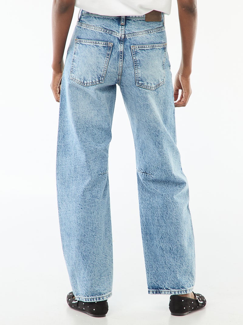 Pantaloni denim barrel in cotone Blu - Kiabi