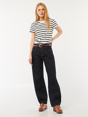Pantaloni denim barrel in cotone
