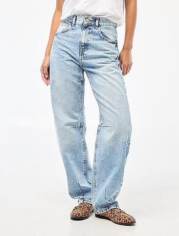 Pantaloni denim barrel in cotone
