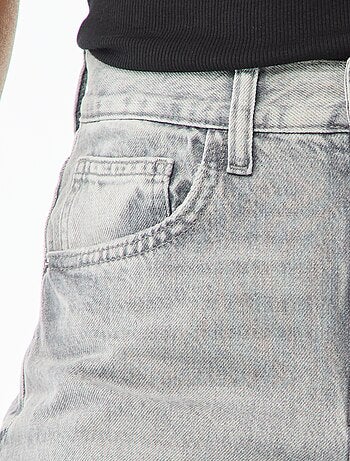 Pantaloni denim barrel in cotone