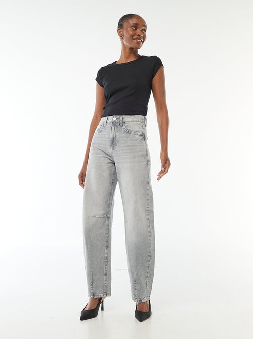 Pantaloni denim barrel in cotone - Kiabi