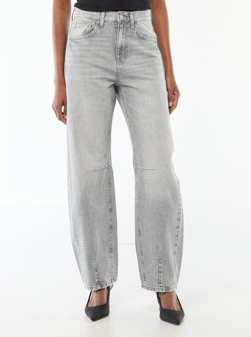 Pantaloni denim barrel in cotone - Kiabi
