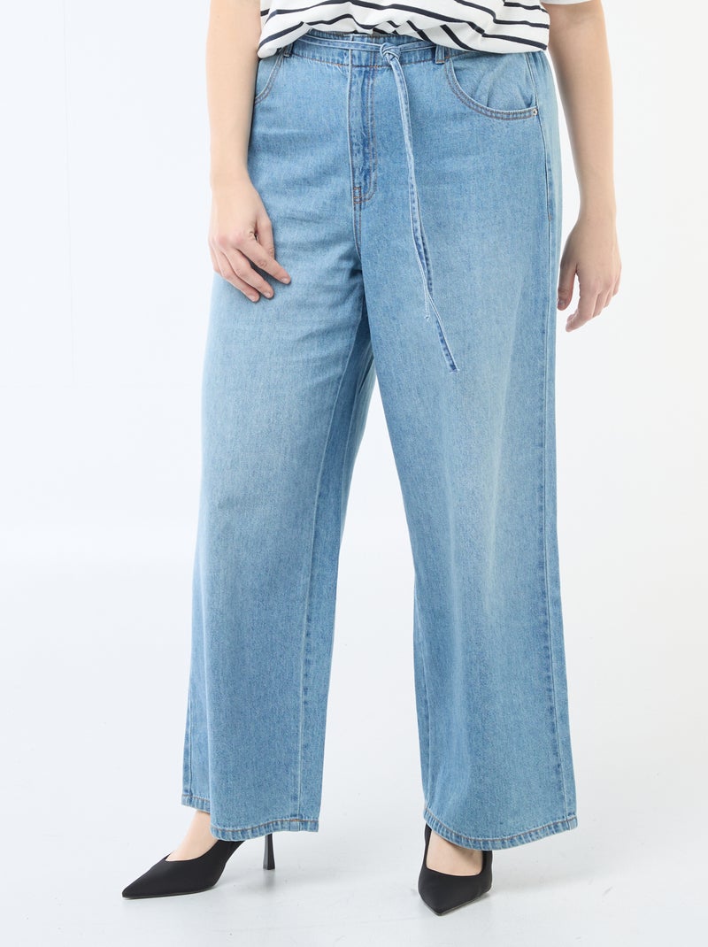 Pantaloni denim / jeans a vita bassa e taglio ampio Blu - Kiabi