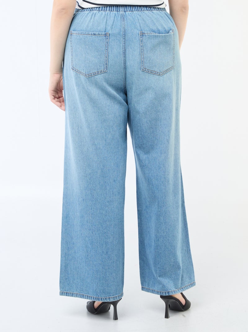 Pantaloni denim / jeans a vita bassa e taglio ampio Blu - Kiabi