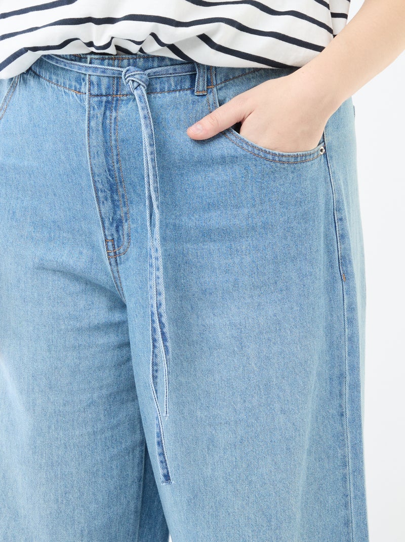 Pantaloni denim / jeans a vita bassa e taglio ampio Blu - Kiabi