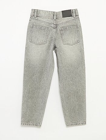 Pantaloni denim mom fit con strass