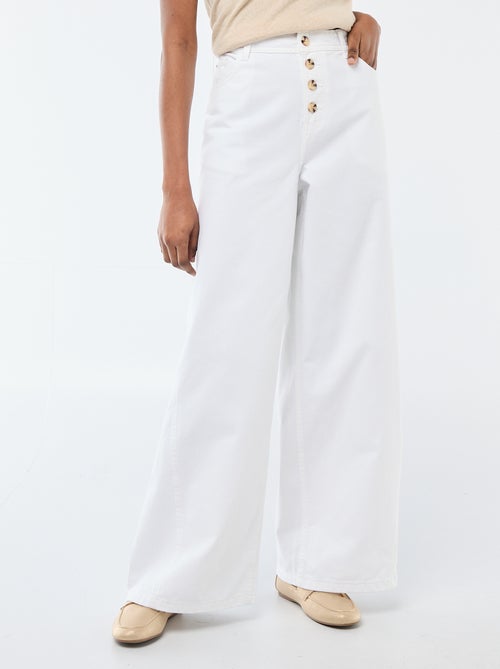 Pantaloni denim palazzo con dettagli - Kiabi