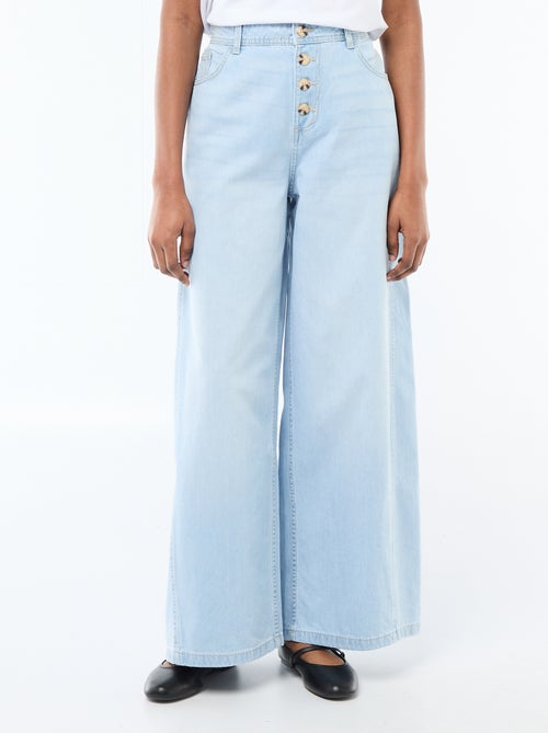 Pantaloni denim palazzo con dettagli - Kiabi