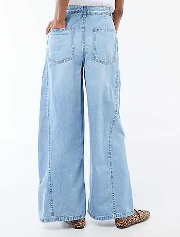 Pantaloni denim palazzo con dettagli