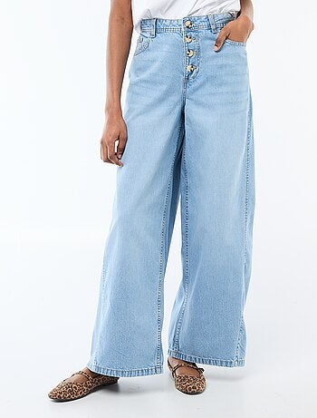 Pantaloni denim palazzo con dettagli