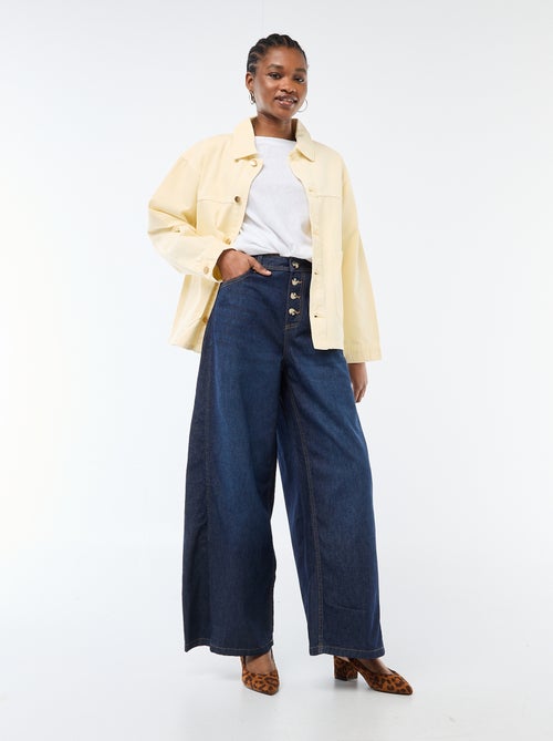 Pantaloni denim palazzo con dettagli - Kiabi