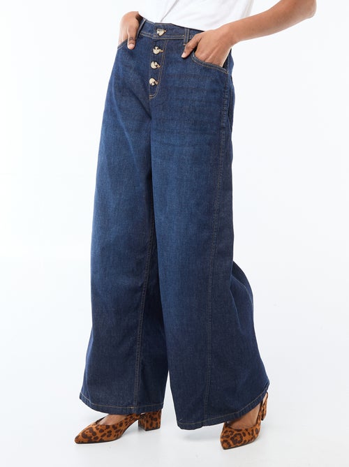 Pantaloni denim palazzo con dettagli - Kiabi