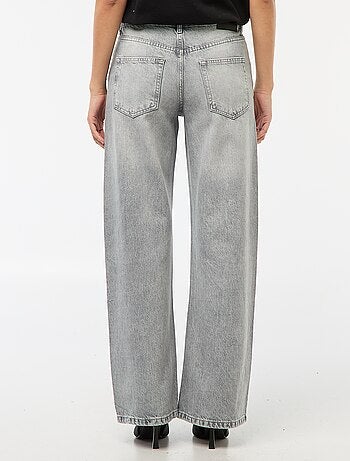 Pantaloni denim straight con strass