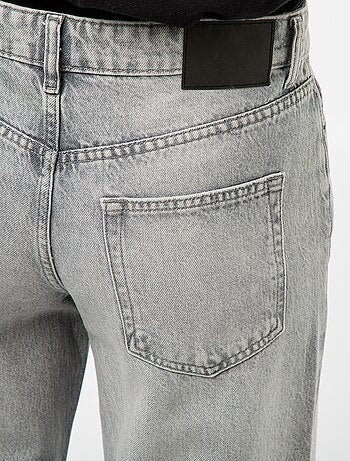 Pantaloni denim straight con strass