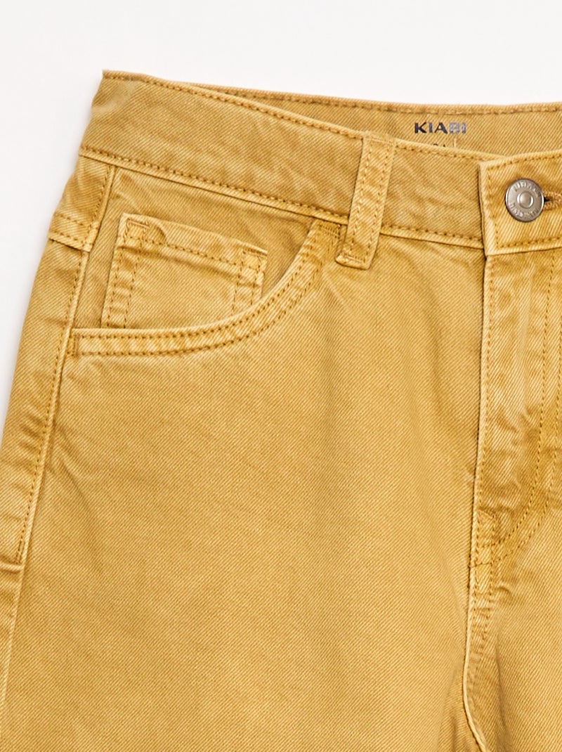 Pantaloni denim taglio ampio balloon Giallo - Kiabi
