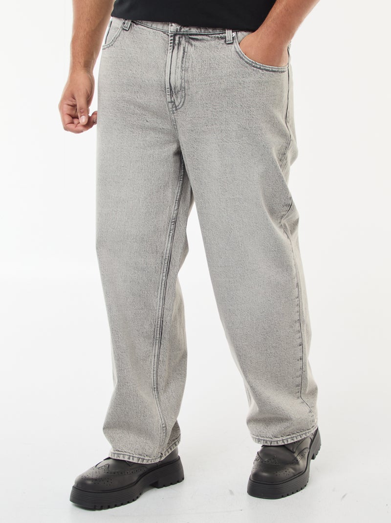 Pantaloni denim taglio relaxed fit Grigio - Kiabi