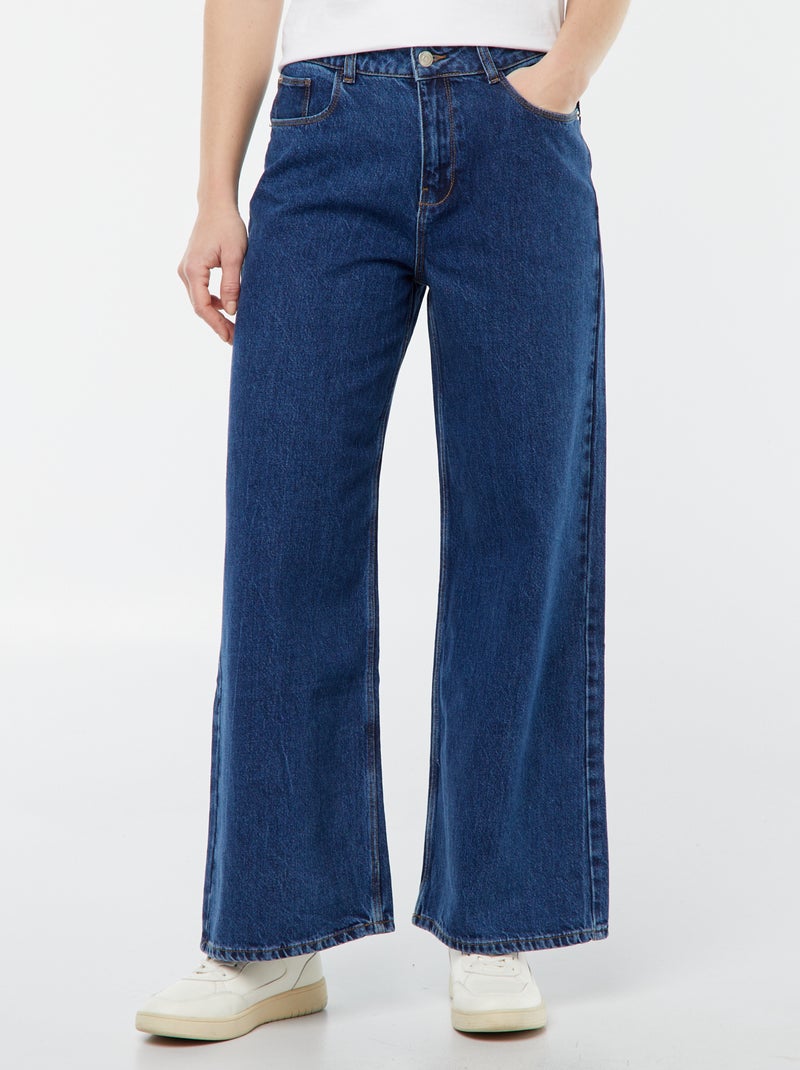 Pantaloni denim wide leg - L28 BLU - Kiabi