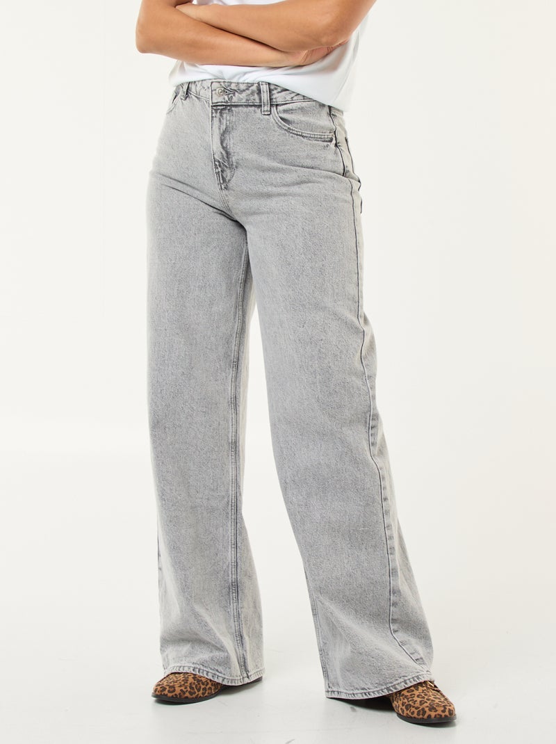 Pantaloni denim wide leg - L28 Grigio - Kiabi
