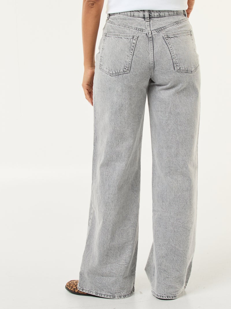 Pantaloni denim wide leg - L28 Grigio - Kiabi