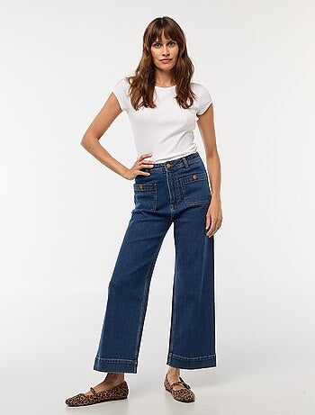 Pantaloni denim wide leg