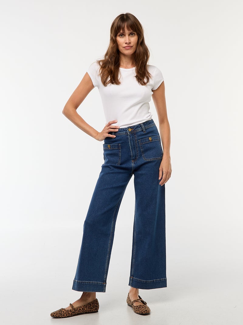 Pantaloni denim wide leg Blu - Kiabi