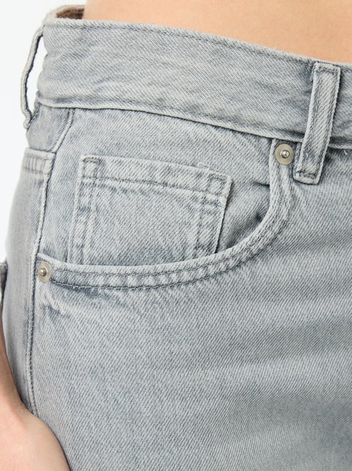 Pantaloni denim wide leg con ricami - Kiabi