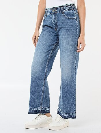 Pantaloni denim wide leg in cotone