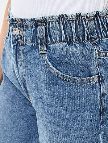 Pantaloni denim wide leg in cotone