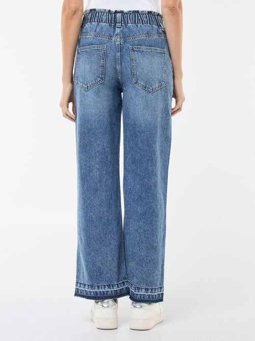 Pantaloni denim wide leg in cotone - Kiabi