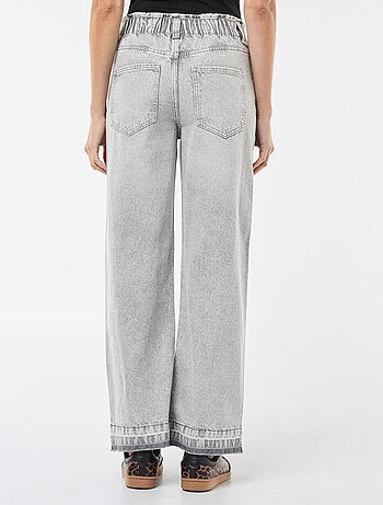 Pantaloni denim wide leg in cotone
