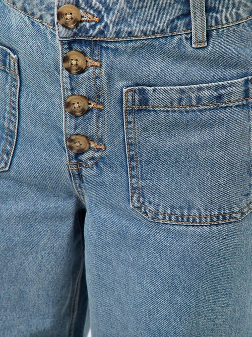 Pantaloni denim wide tinta unita - Kiabi