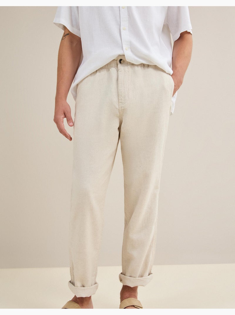 Pantaloni di lino, MO Fashion Beige - Kiabi