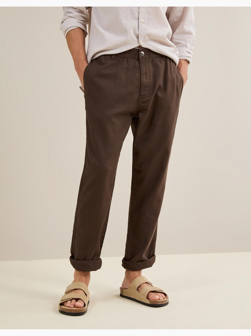Pantaloni di lino, MO Fashion Marrone - Kiabi