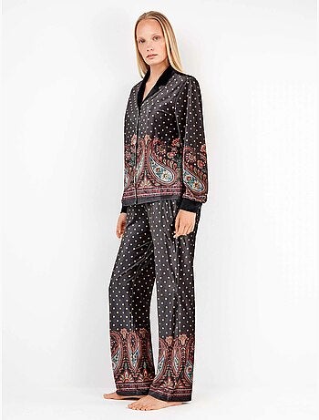 Pantaloni di velluto con stampa orientale
