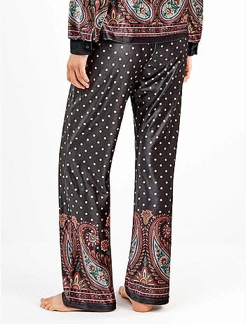 Pantaloni di velluto con stampa orientale
