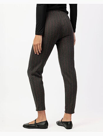 Pantaloni diplomatici lunghi elasticizzati a righe da donna ADMAS