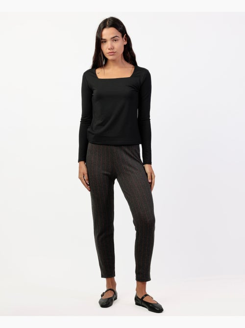 Pantaloni diplomatici lunghi elasticizzati a righe da donna ADMAS - Kiabi Pantaloni diplomatici lunghi elasticizzati a righe da donna ADMAS - Kiabi