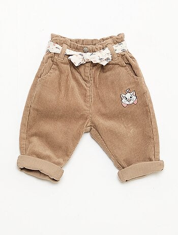 Pantaloni 'Disney' 'Marie' in velluto di cotone con cintura