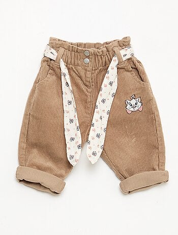 Pantaloni 'Disney' 'Marie' in velluto di cotone con cintura