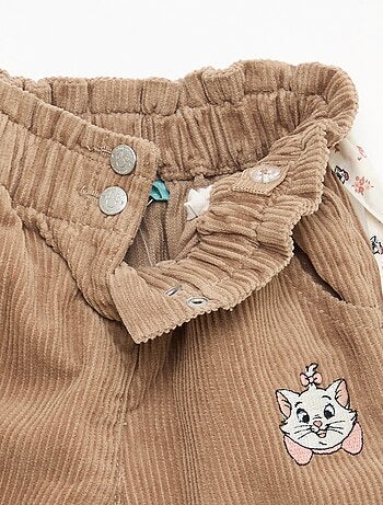 Pantaloni 'Disney' 'Marie' in velluto di cotone con cintura