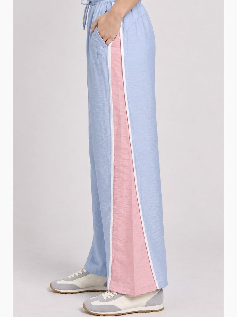 Pantaloni donna a gamba dritta istanbul Blu Rosa - Kiabi